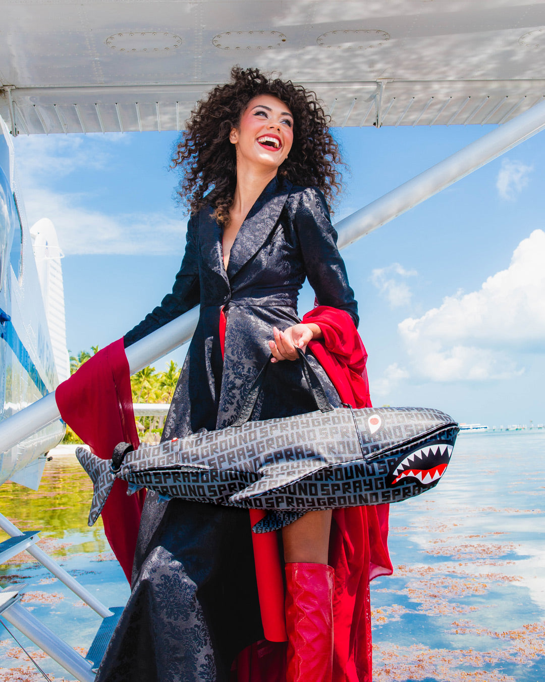 SHARKFINITY STEALTH PILOT SHARK SHAPE DUFFLE